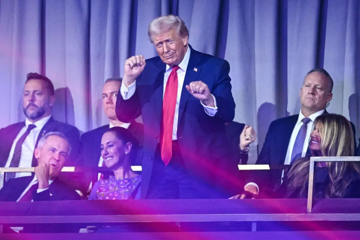 Donald Trump durante o sorteio do Mundial 2026.