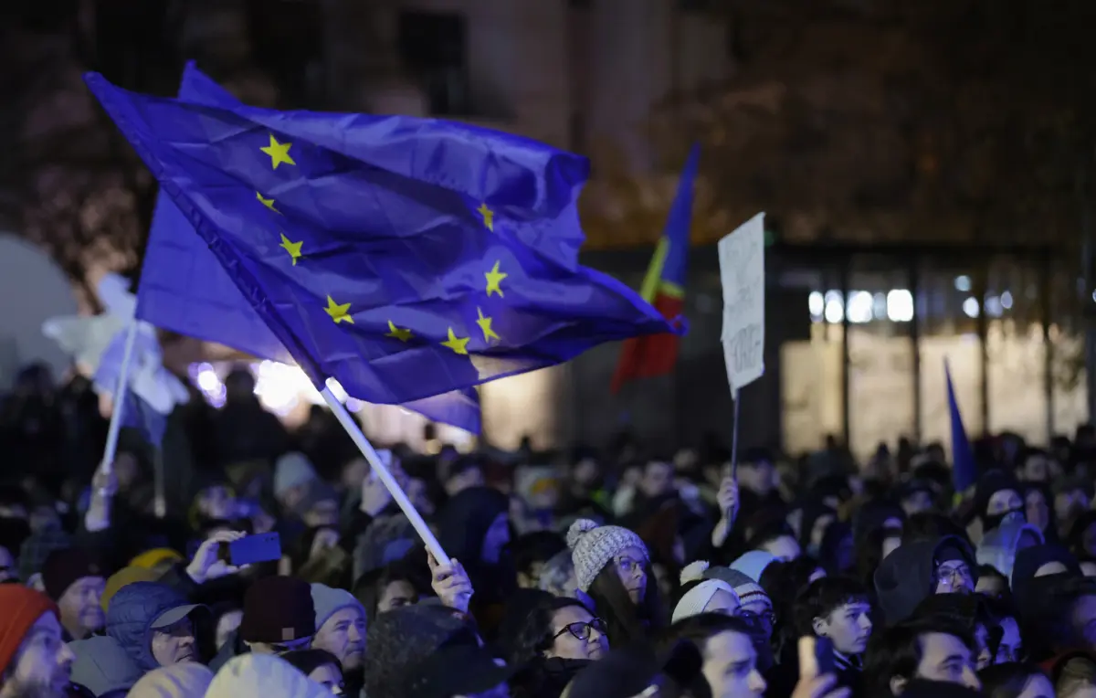 Manifestação pró-europeia em Bucareste