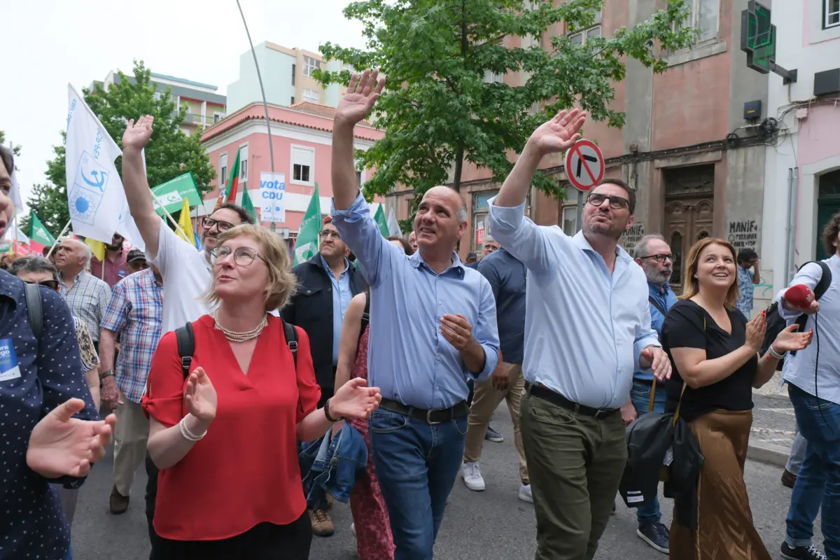 Paulo Raimundo e João Oliveira no Barreiro