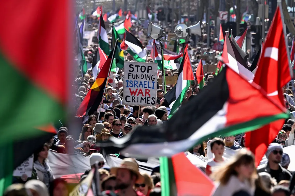 Imagem de contexto do artigo Dezenas de milhares marcham na Austrália em apoio aos palestinianos