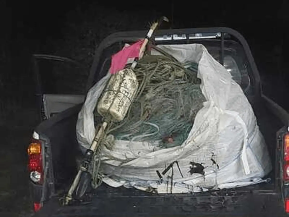 Rede foi encontrada num local onde é proibido pescar