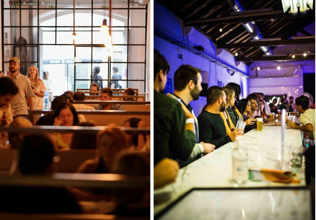 O taproom da Dois Corvos.