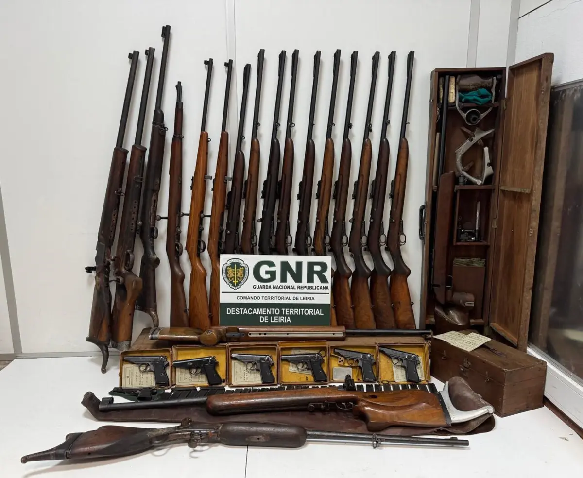 GNR apreendeu armas, que foram encontradas num armazém