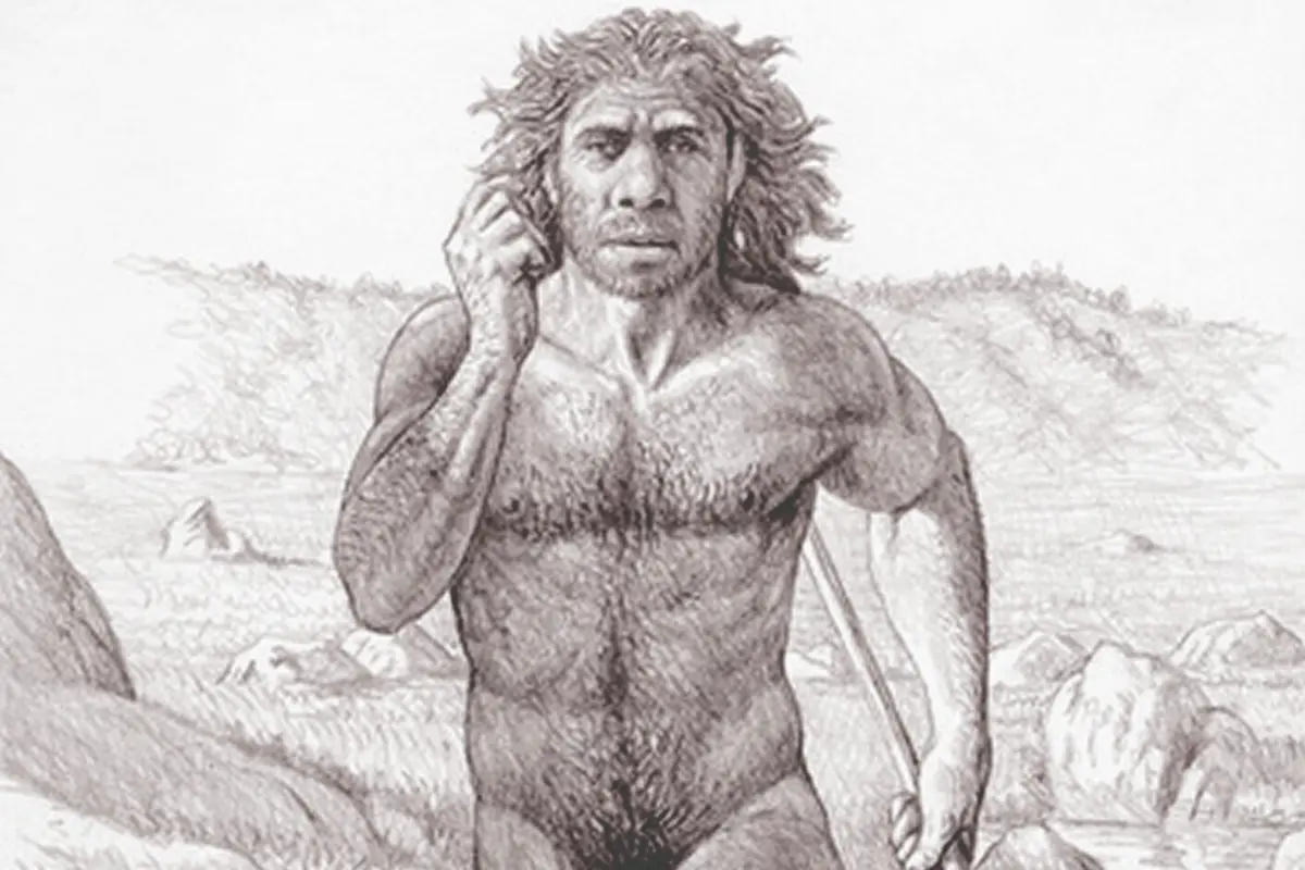 Representação de um homem Neandertal