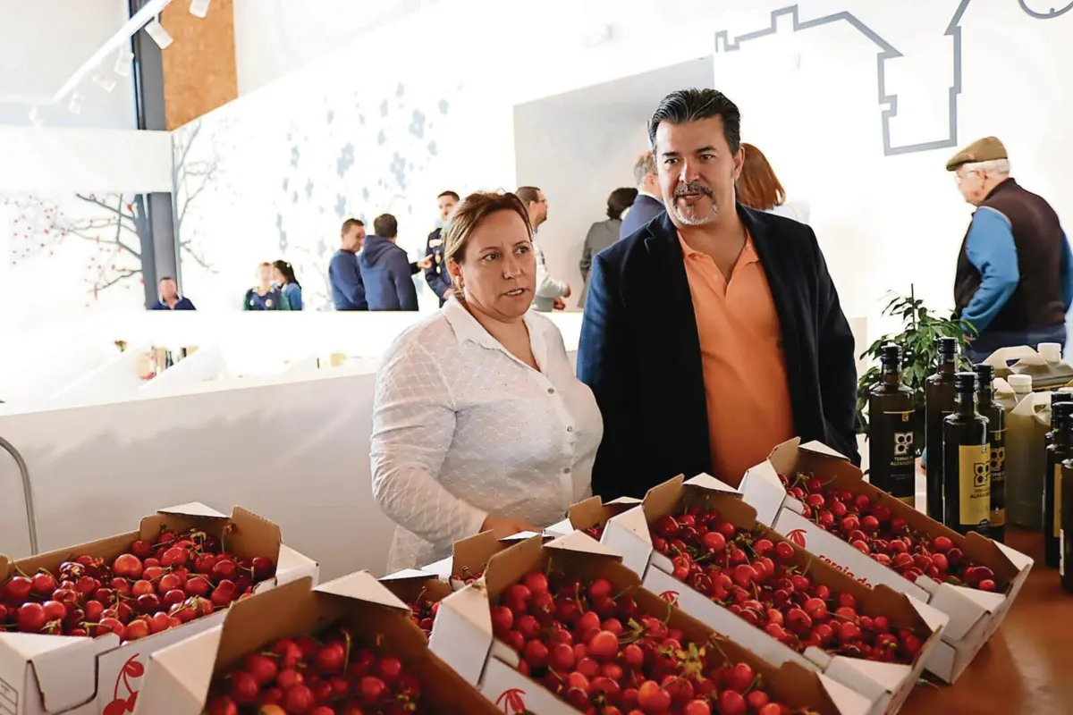 Gil Ginja, diretor da Cooperativa de Alfândega da Fé, com as primeiras cerejas do concelho