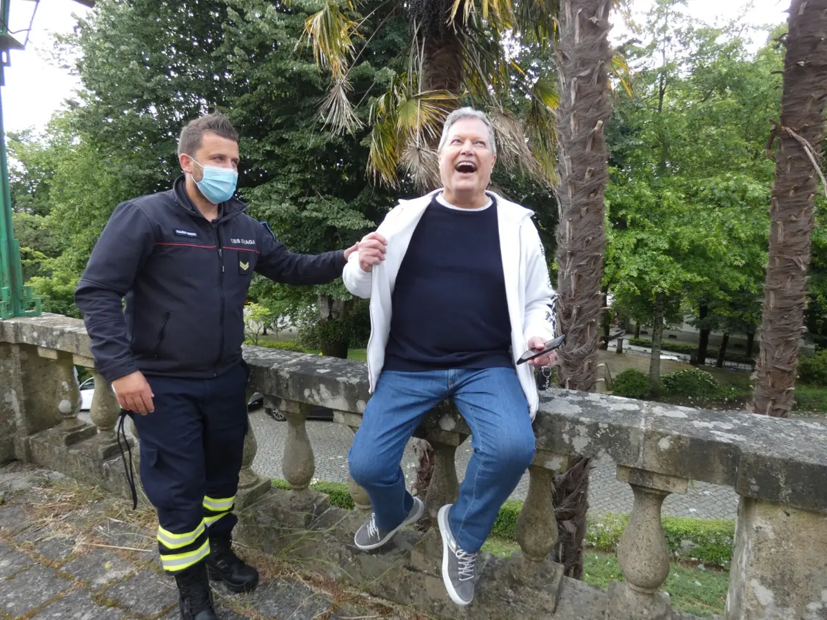 Marco Paulo com o herdeiro surpresa, Dudu, numa das visitas a Braga