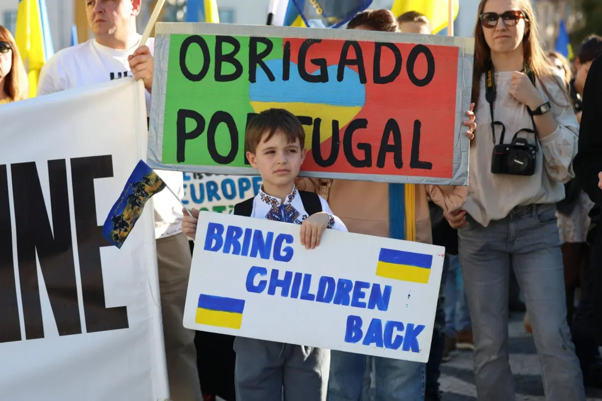 Imagem de contexto do artigo Centenas de ucranianos lembraram em Lisboa que a guerra continua