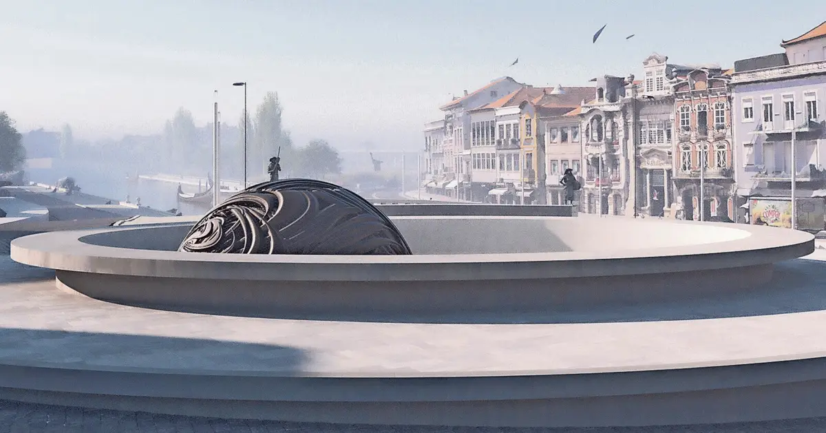 Simulação da obra que vai surgir na rotunda central de Aveiro