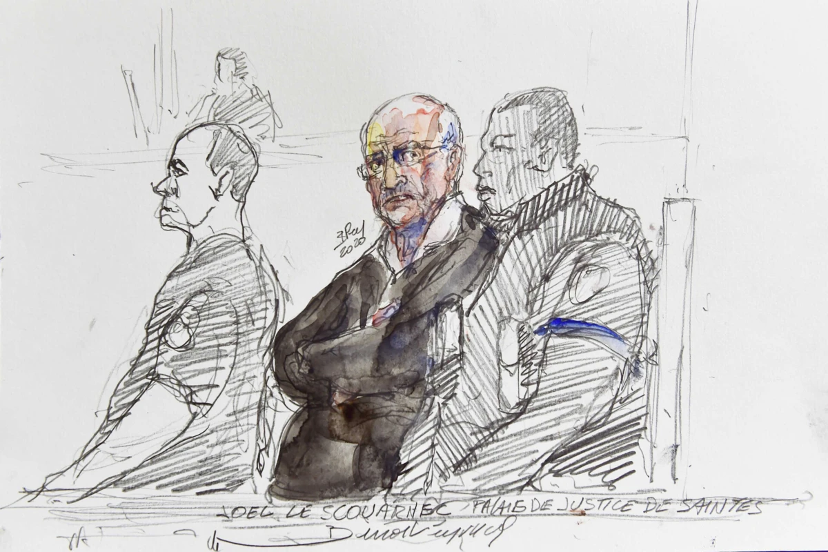 Joel Le Scouarnec durante o julgamento a que foi condenado a 15 anos de prisão por violar quatro crianças