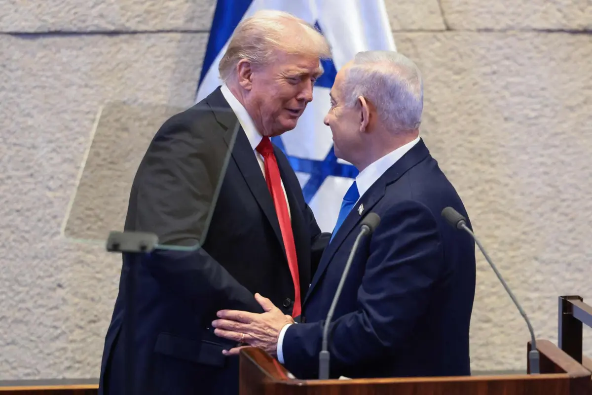 O presidente dos EUA Donald Trump com o primeiro-ministro israelita Benjamin Netanyahu