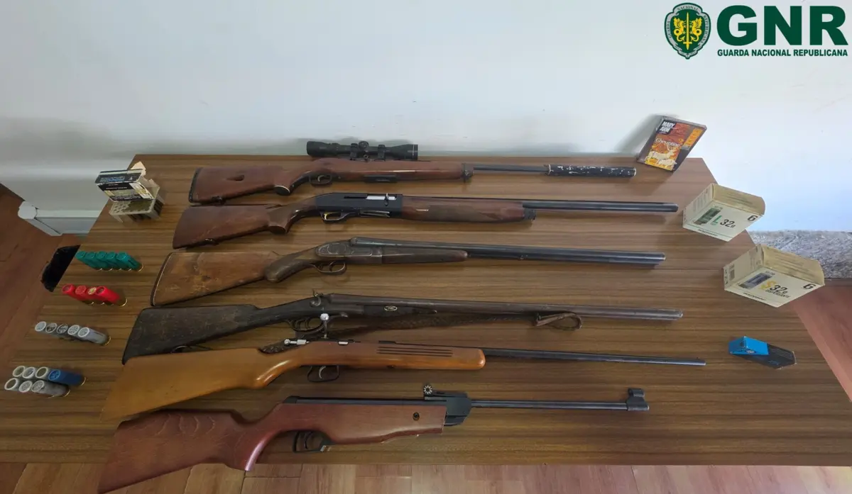 Imagem de contexto do artigo Detido pela GNR com armas em buscas ligadas a violência doméstica