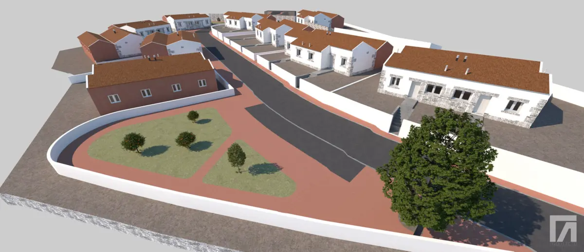 Vista virtual do bairro de Gândara após obras de reabilitação