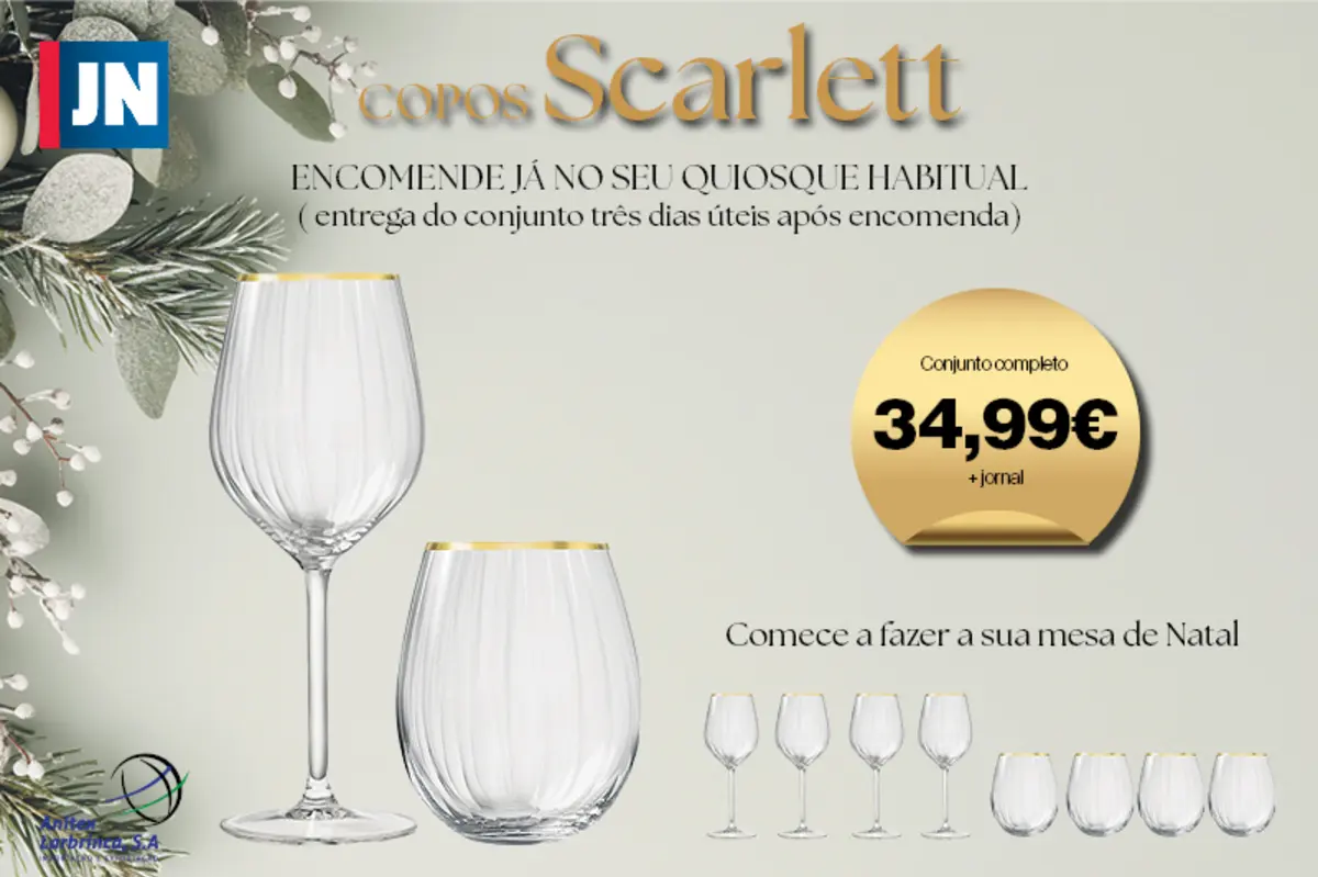 Imagem de contexto do artigo Dê brilho à sua mesa de Natal com os copos Scarlett do Jornal de Notícias