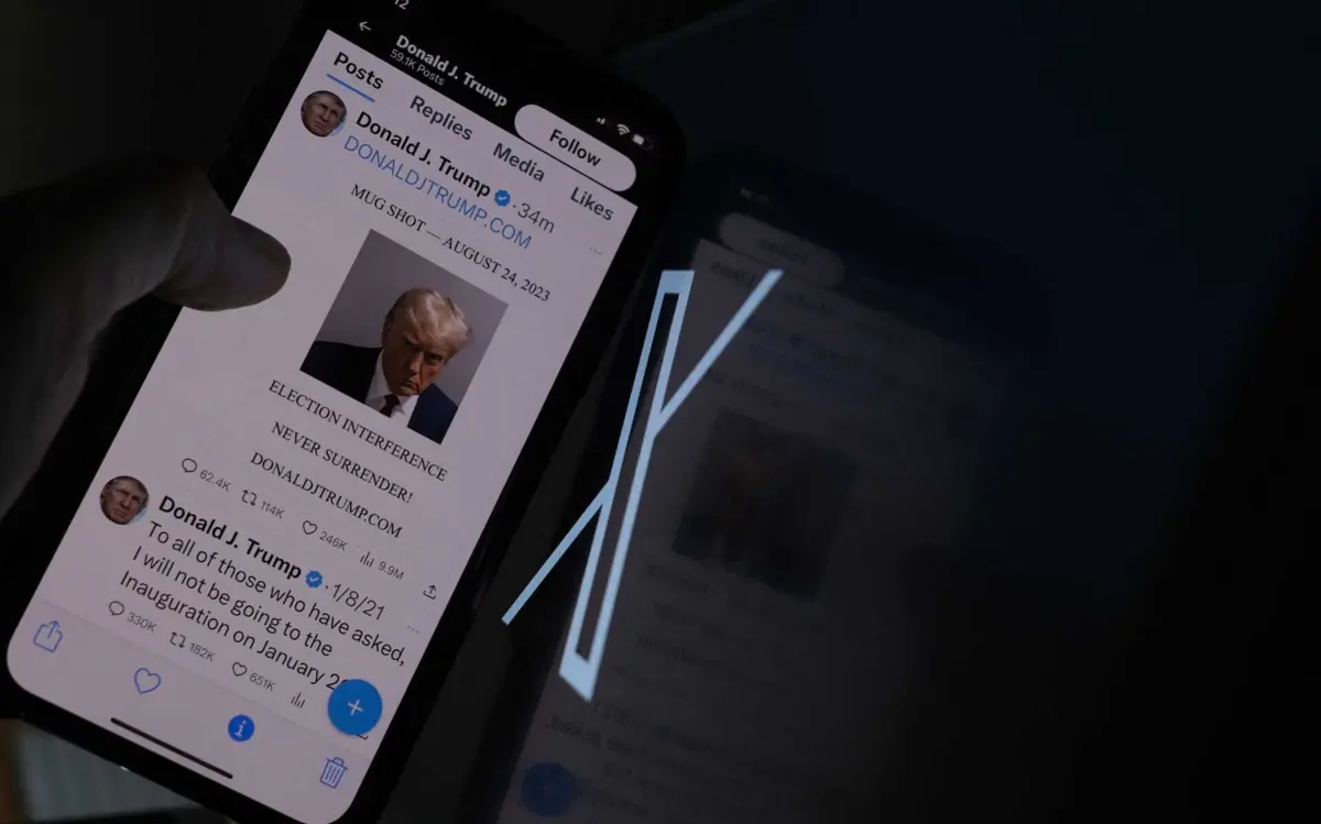 Trump voltou ao Twitter, agora X, para publicar a "mugshot" policial