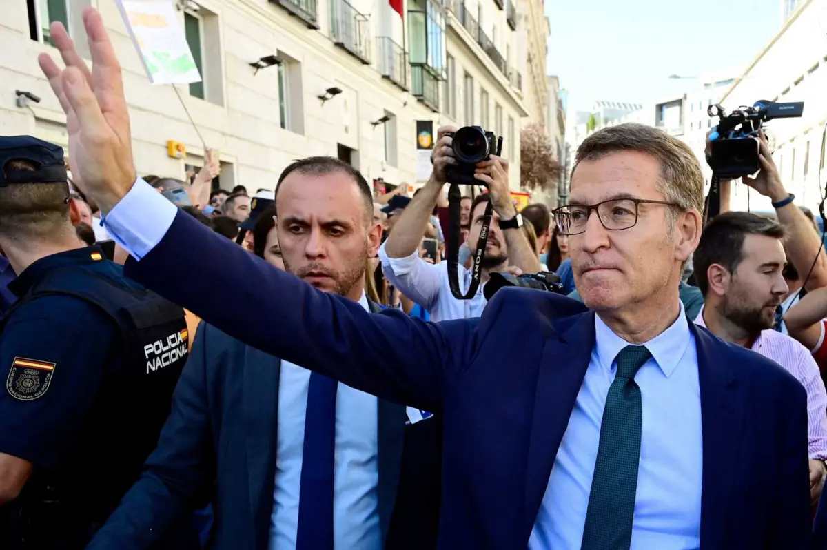 O presidente do Partido Popular espanhol, Alberto Nuñez Feijóo