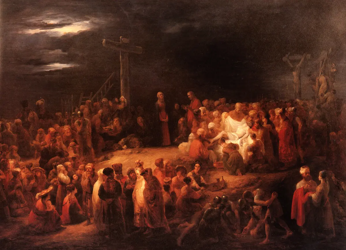 “Descida da cruz”: a composição de cariz religioso que representa o local do calvário de Cristo foi pintada em 1827 por Domingos Sequeira