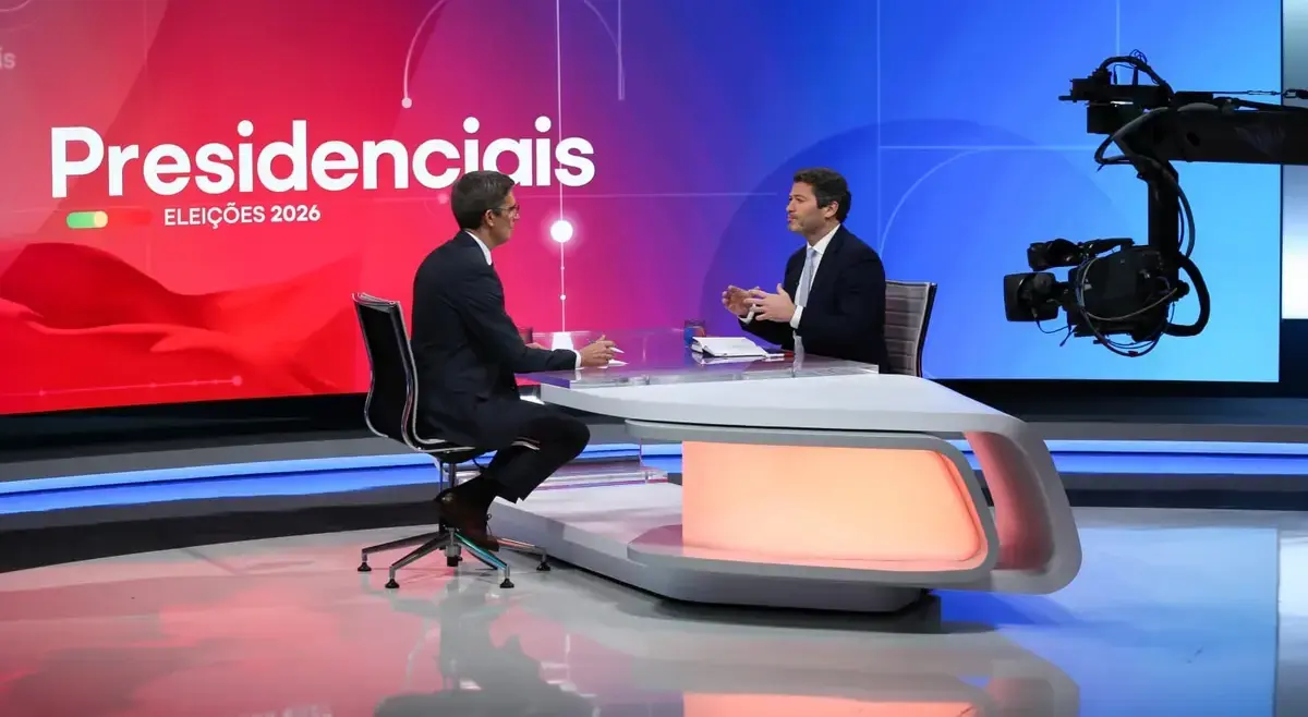 André Ventura durante a "Grande Entrevista" da RTP1