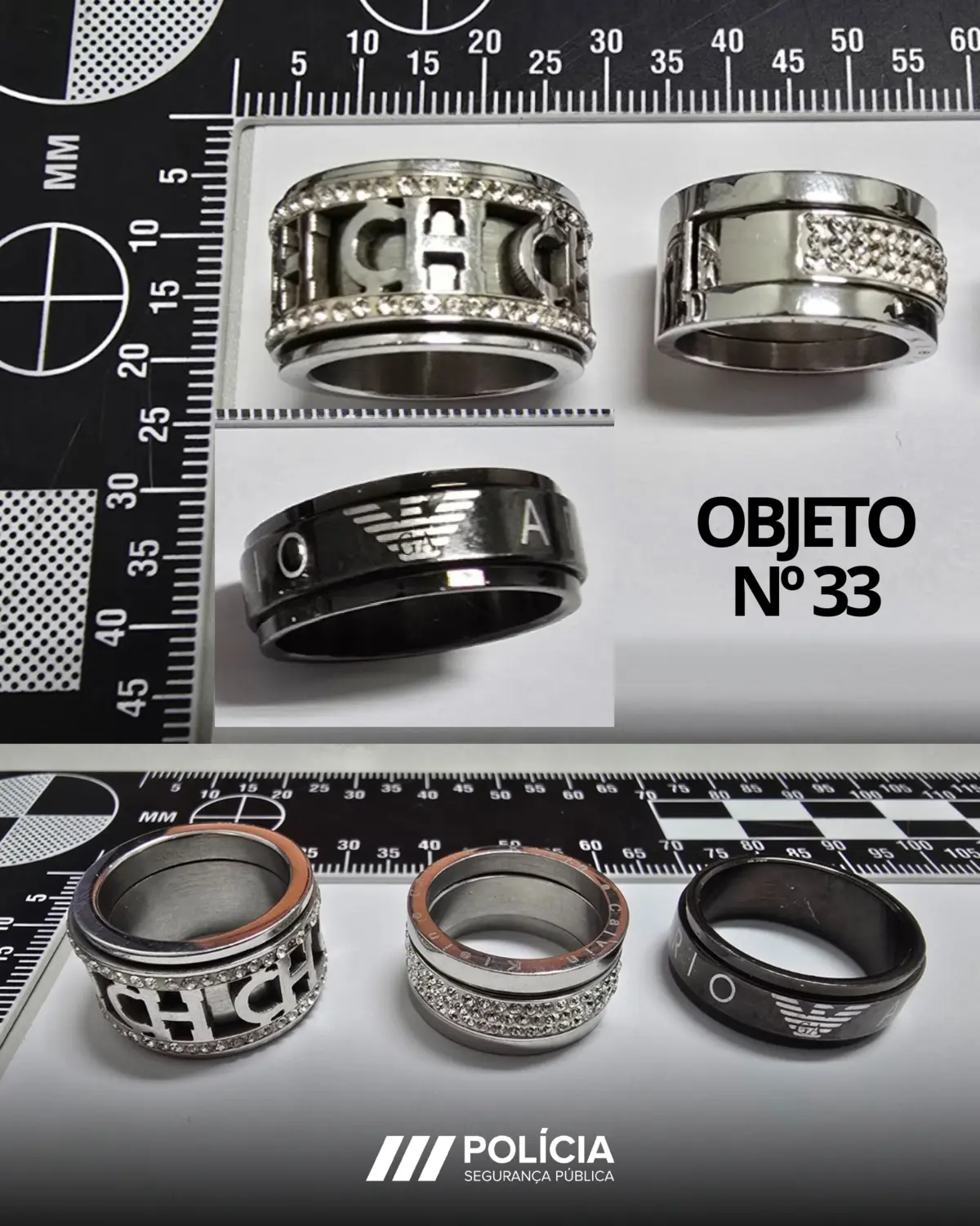 A lista dos artigos roubados foi divulgada para que os seus proprietários os possam identificar