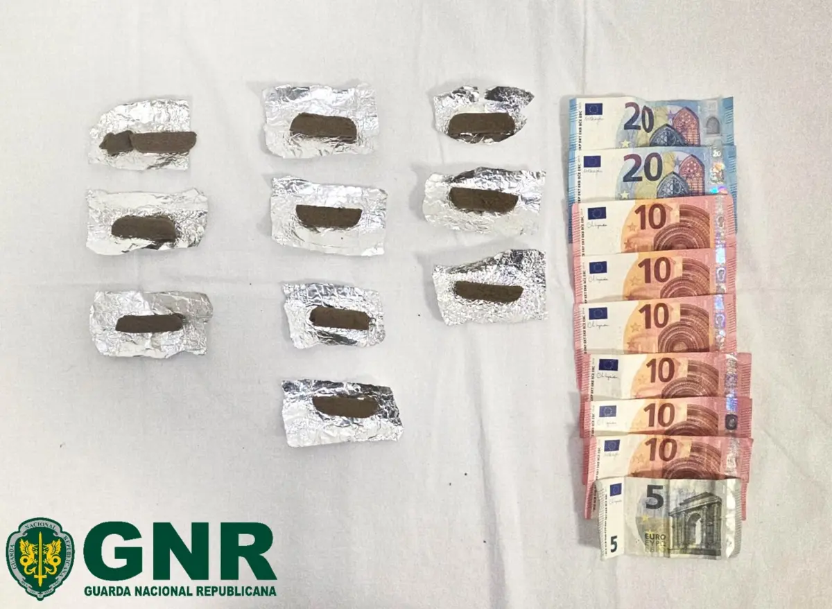 GNR deteve jovem e apreendeu haxixe e dinheiro