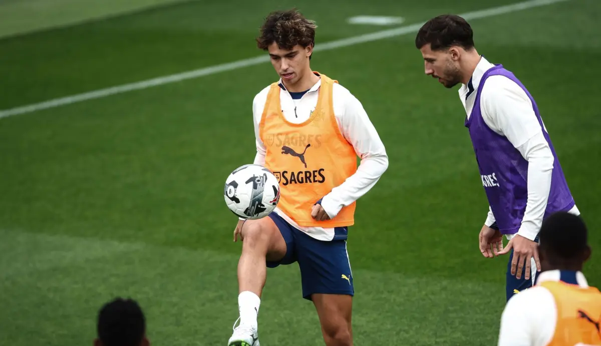 João Félix durante o treino da passada quarta-feira