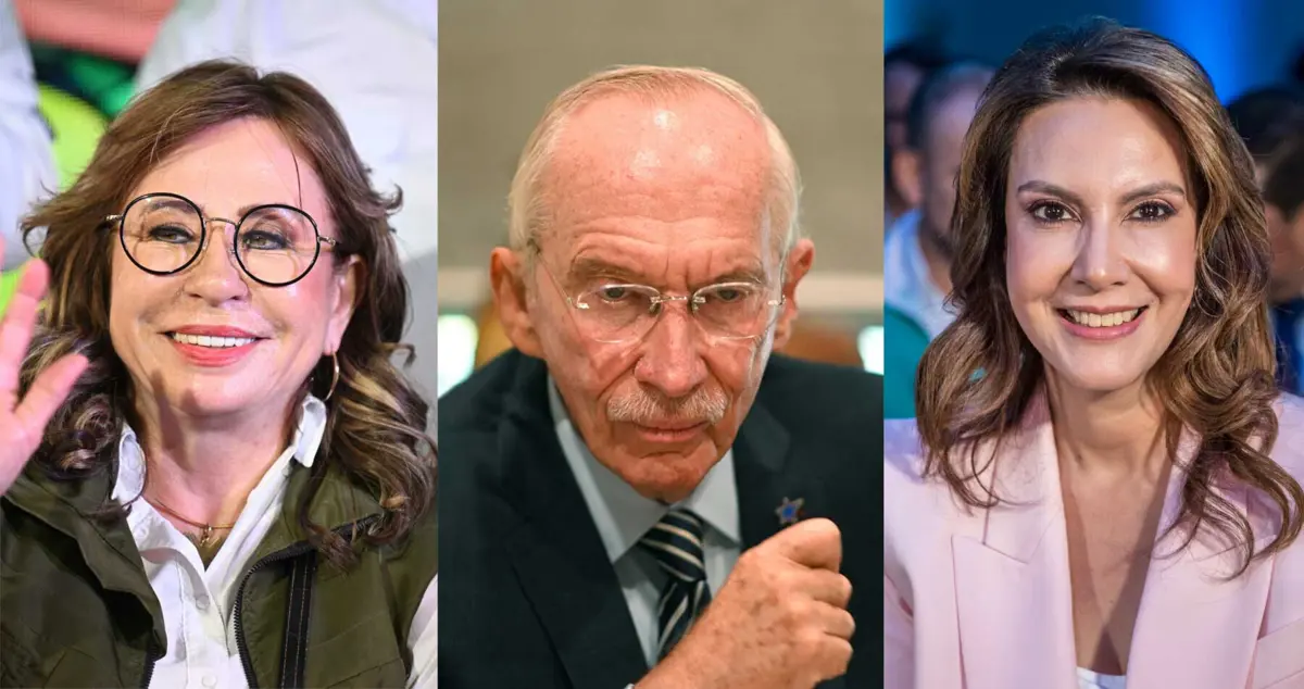 Da esquerda para a direita: Sandra Torres, Edmond Mulet e Zury Ríos