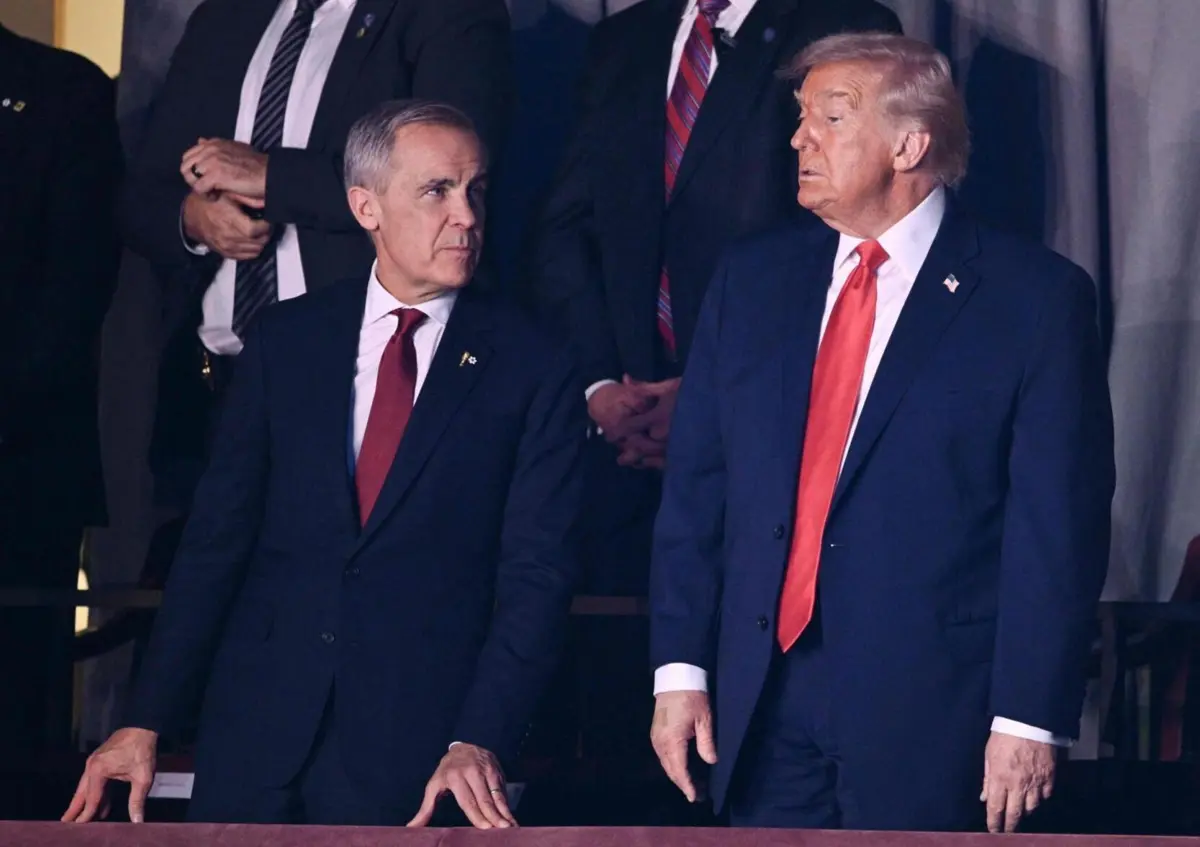 Primeiro-ministro canadiano, Mark Carney, e presidente dos EUA, Donald Trump