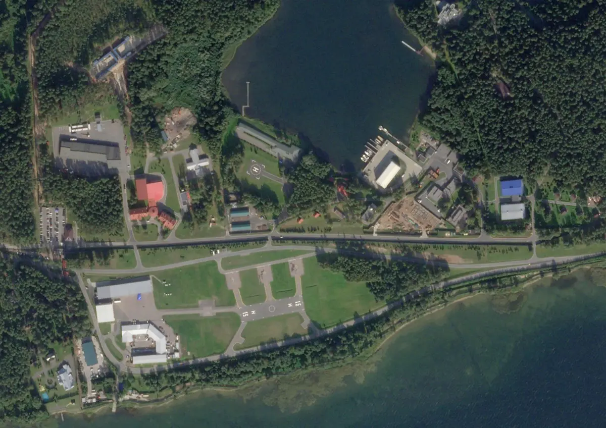 Imagem de satélite ao complexo residencial de Putin na região de Novgorod