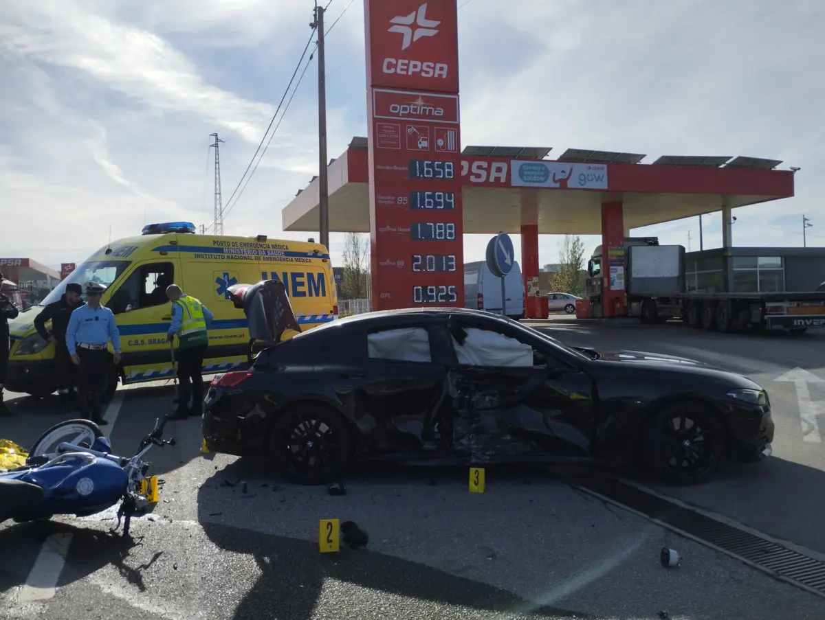 Imagem de contexto do artigo Motociclista morre em choque com automóvel em Braga