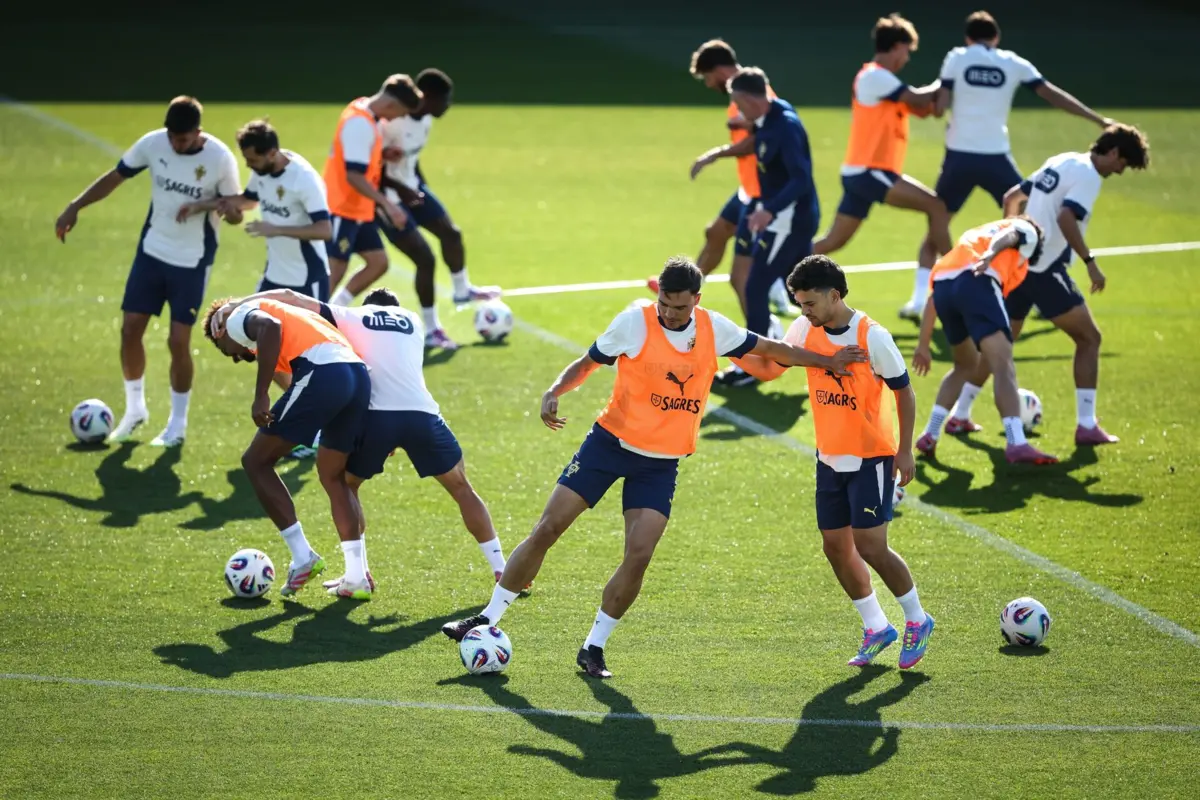 Seleção nacional no treino