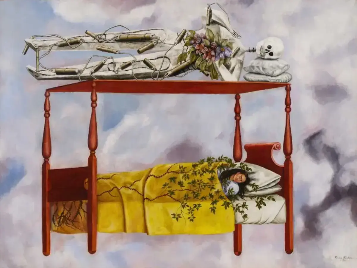 "O Sonho (A Cama)", pintura de Frida Kahlo, de 1940 , pode render entre 40 e 60 milhões de dólares (34,6 a 42 milhões de euros)
