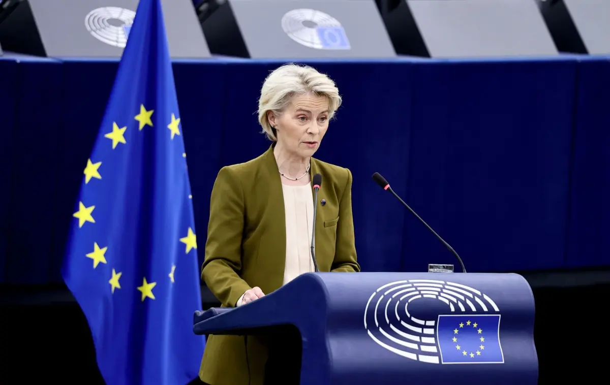 Ursula von der Leyen no Parlamento Europeu