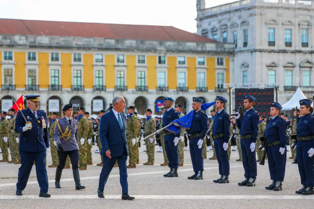 Marcelo Rebelo de Sousa, presidente da República, durante a parada militar