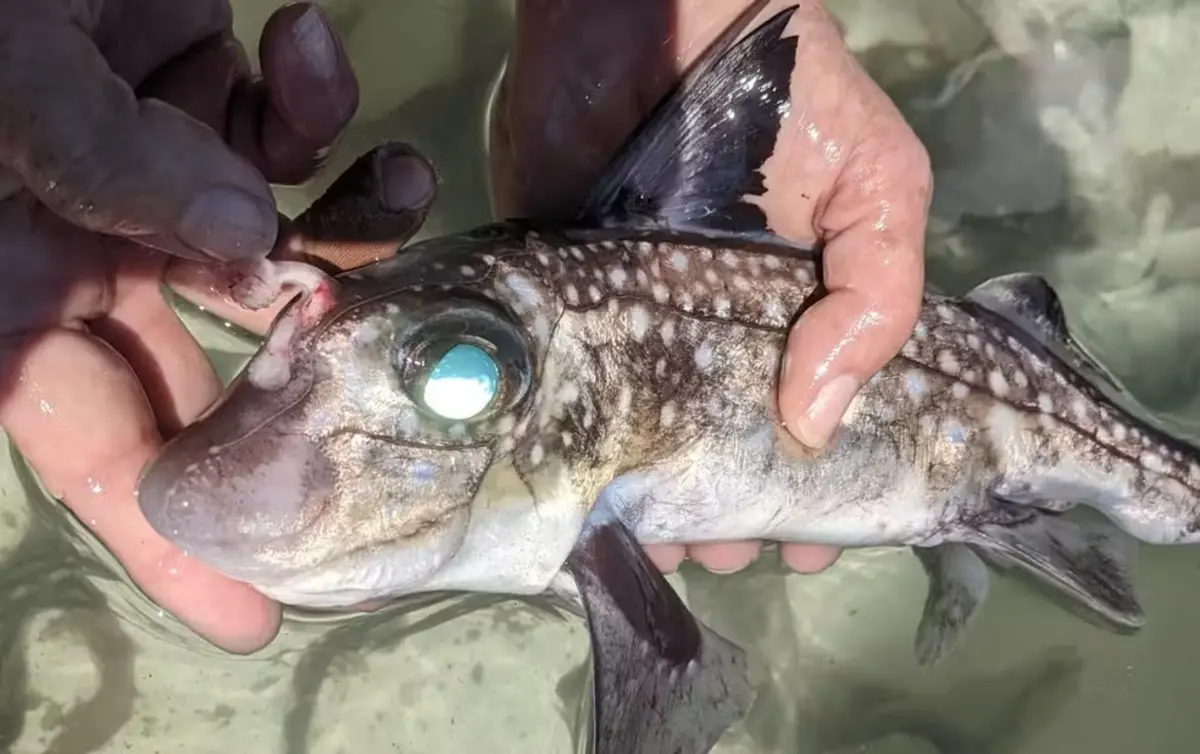 Imagem de contexto do artigo "Tubarões-fantasma" usam dentes na testa para acasalar