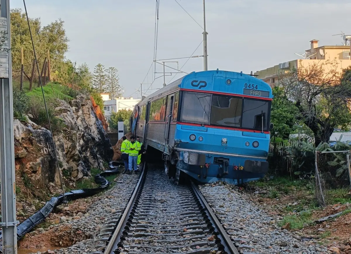 O descarrilamento foi causado por pedras na linha, arrastadas pelas chuvas