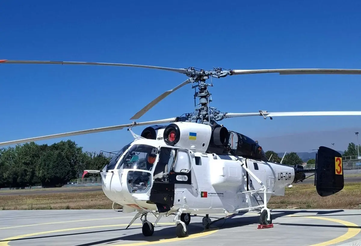O segundo Kamov no Centro de Meios Aéreos de Braga