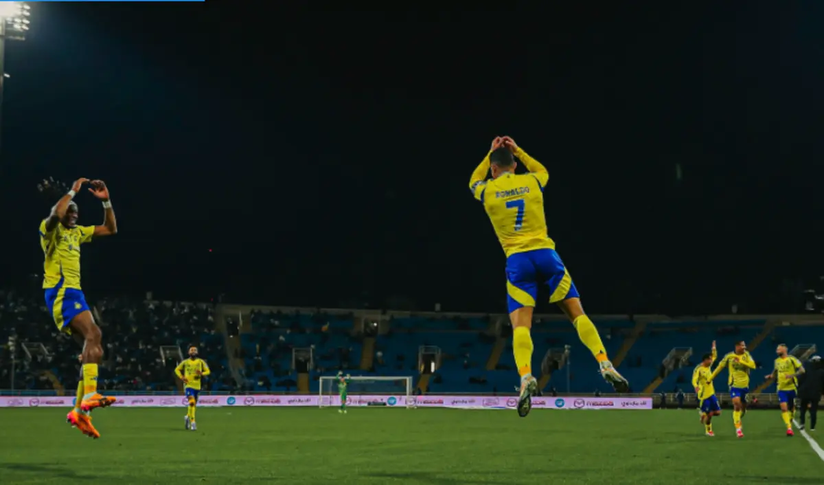 Cristiano Ronaldo celebra mais um golo no campeonato saudita