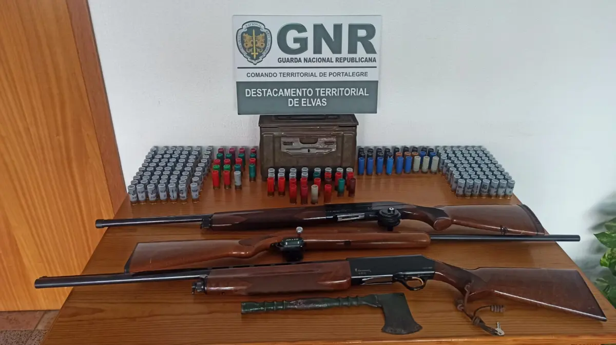 Armas encontradas em casa do suspeito