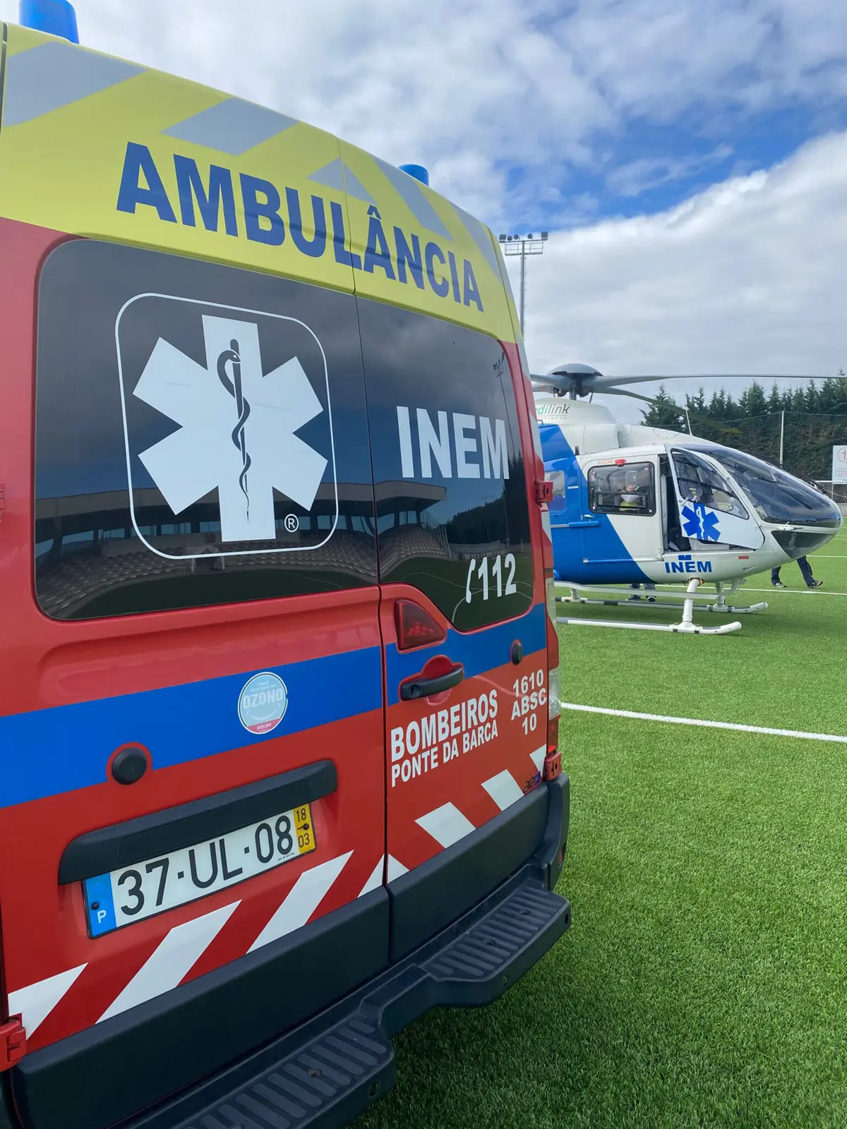 Vítima foi helitransportada para a Unidade de Queimados do Hospital de Coimbra