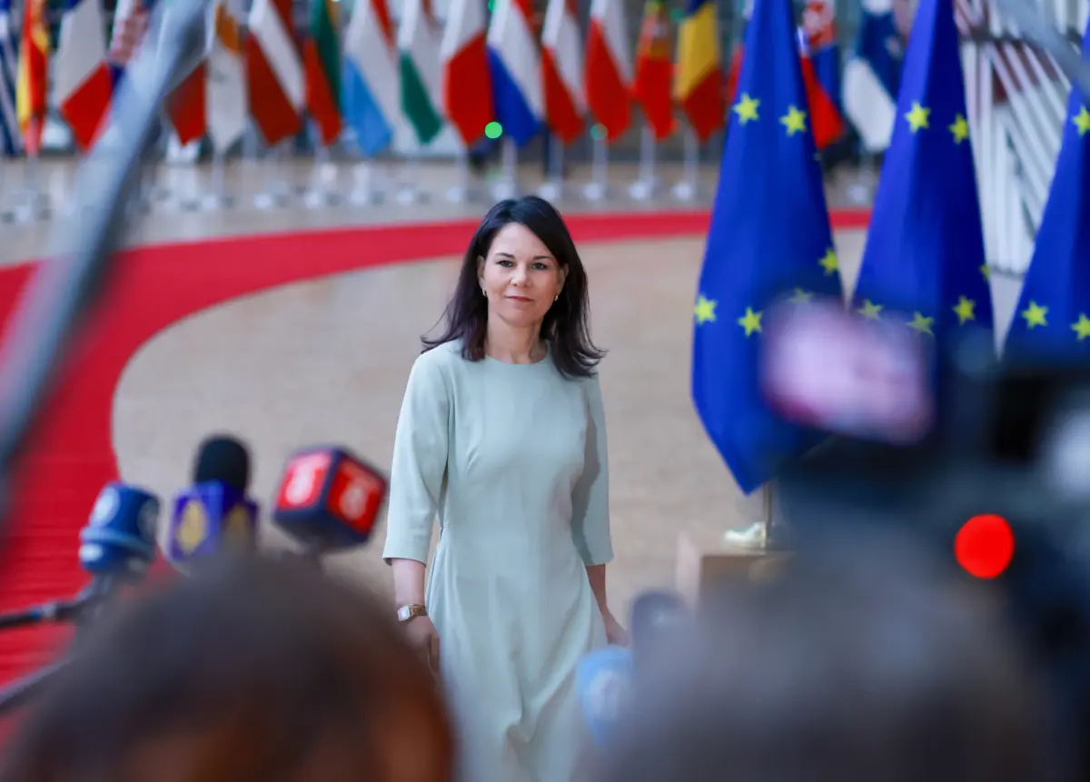 Ministra alemã dos Negócios Estrangeiros, Annalena Baerbock, em Bruxelas