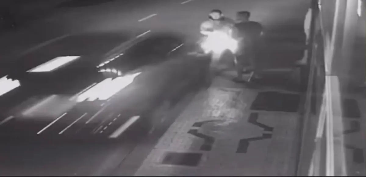 Imagens da videovigilância captaram o atropelamento