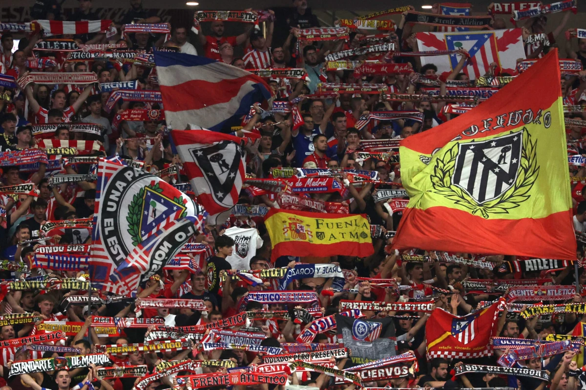 A claque Frente Atlético tem lugar privilegiado e reservado no Estádio Wanda Metropolitano