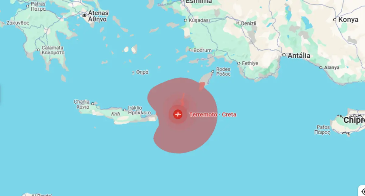 Imagem de contexto do artigo Forte sismo de magnitude 6,1 atinge ilha grega de Kasos