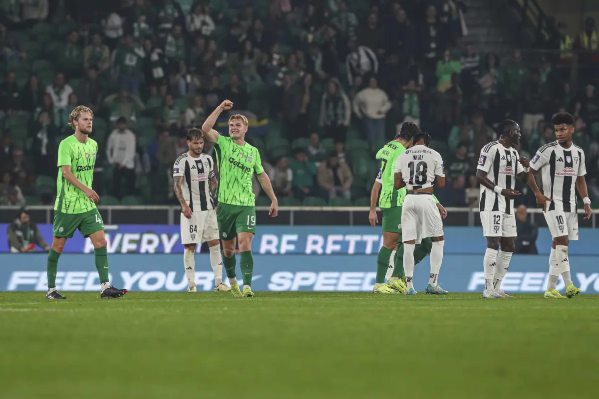 Harder festeja o terceiro golo do Sporting
