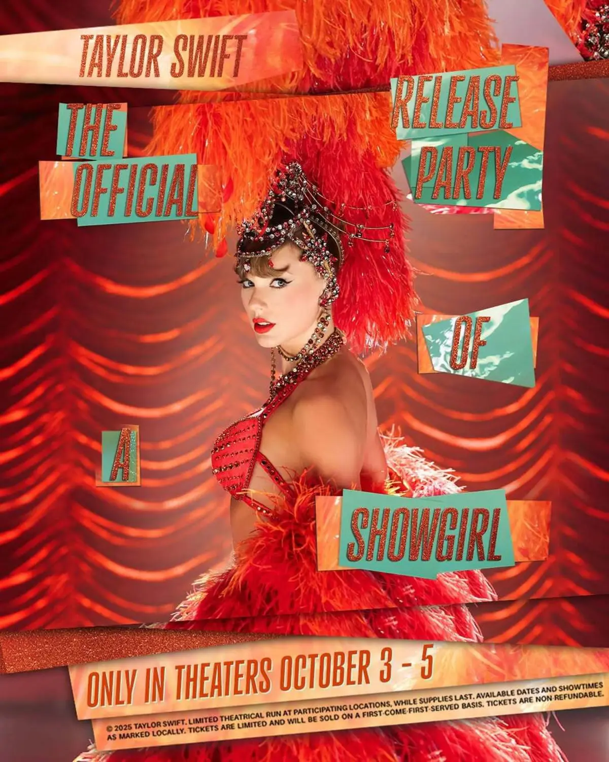 Imagem de contexto do artigo "The Life of a Showgirl". Taylor Swift nos cinemas para celebrar lançamento de álbum