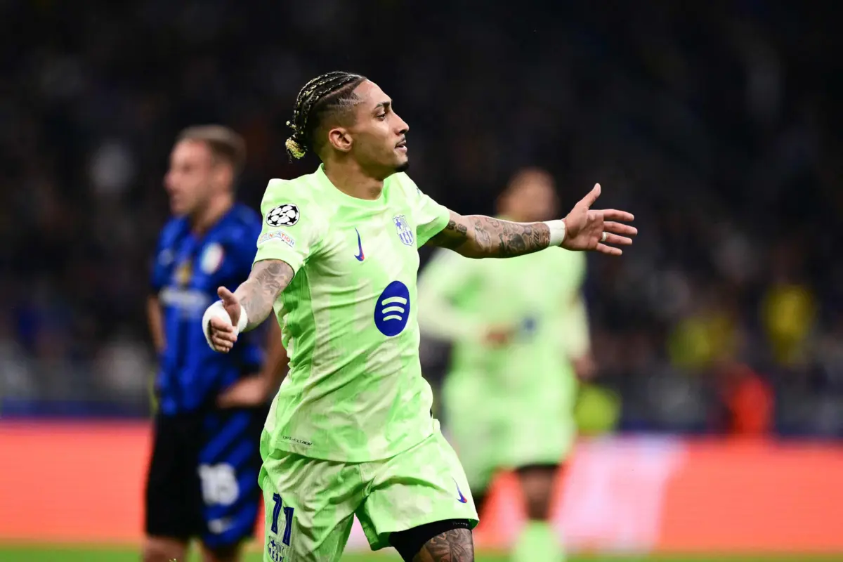 Raphinha marcou o terceiro golo do Barça