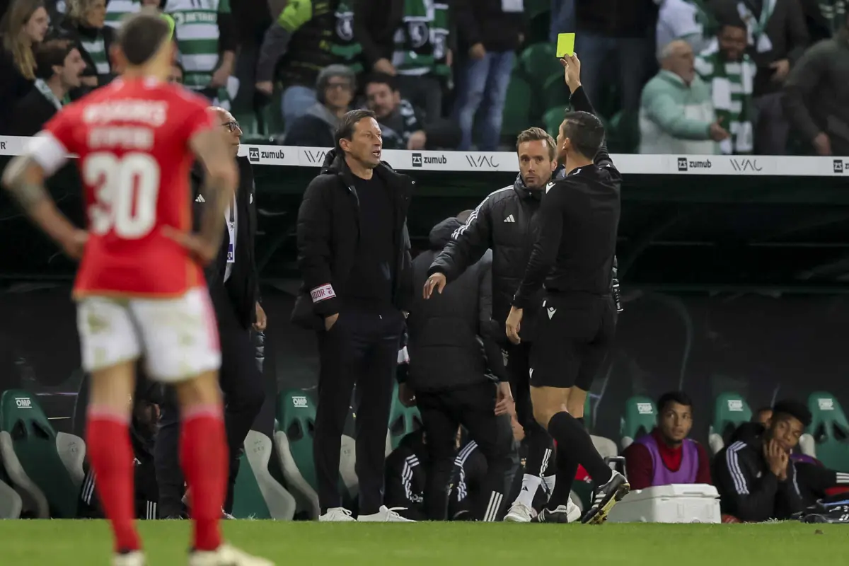 Roger Schmidt viu o cartão amarelo em Alvalade