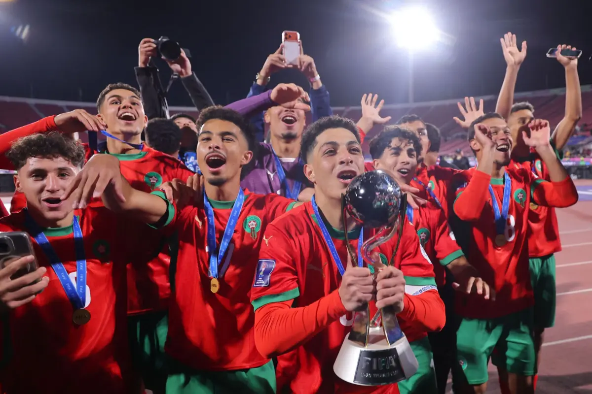 Festa dos jogadores marroquinos