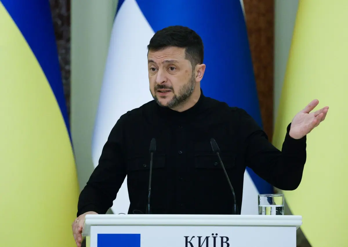 O presidente ucraniano Volodymyr Zelensky
