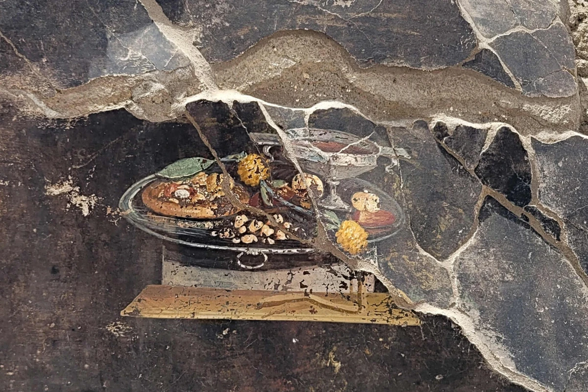 Imagem de contexto do artigo Encontrado em Pompeia fresco de pizza com dois mil anos