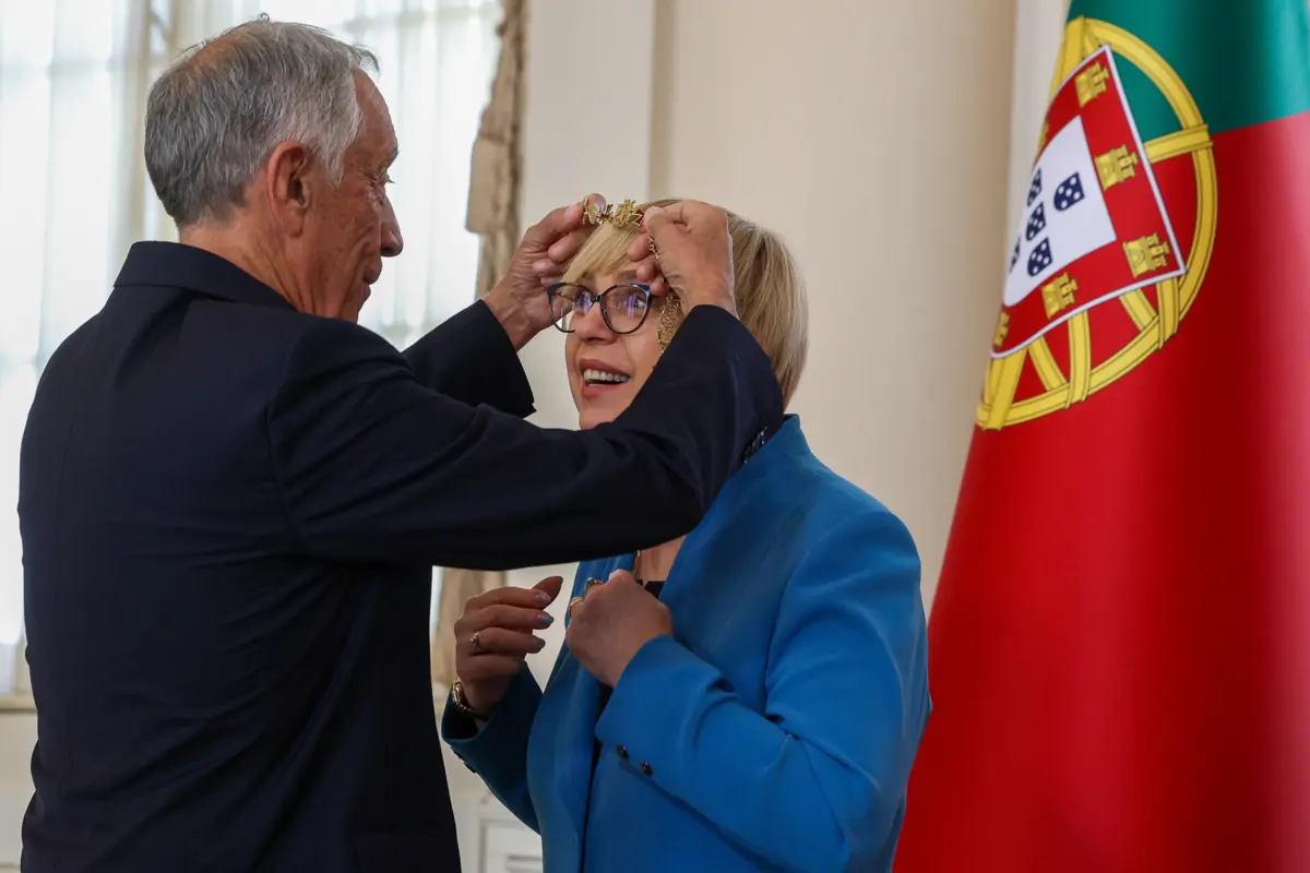 O presidente da República, Marcelo Rebelo de Sousa, com a sua homóloga eslovena, Nataša Pirc Musar